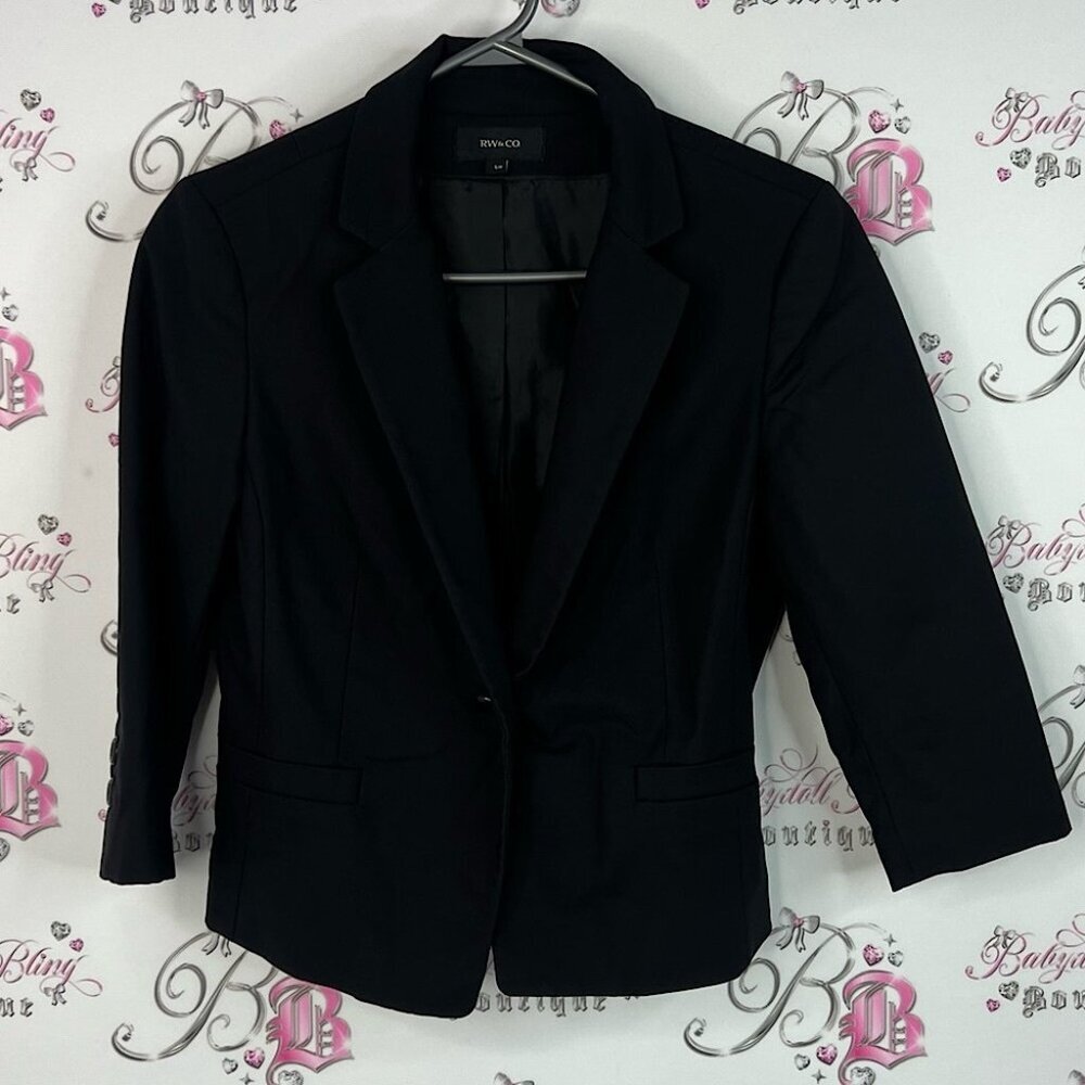 RW&CO. Blazer button up cardigan buttons Classic Black Blazer